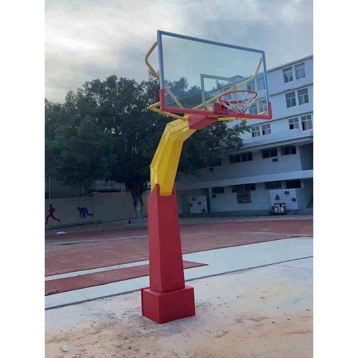 American cone basketball rack adult indoor outdoor competition school standing style basketball box buried square pipe rack