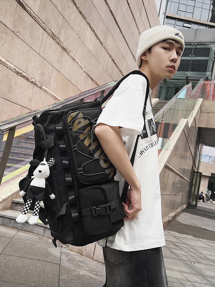 Multifunctional backpack short travel bag men's large -capacity outdoor sports fitness bag luggage storage bag