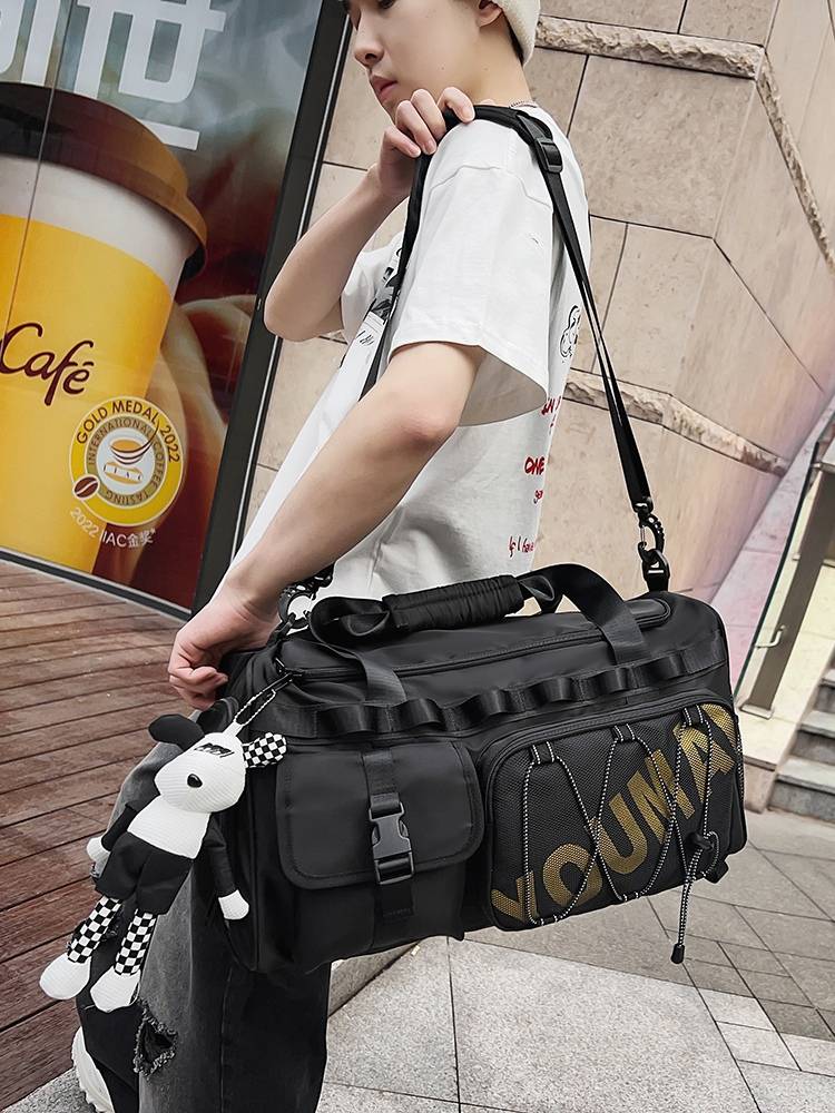 Multifunctional backpack short travel bag men's large -capacity outdoor sports fitness bag luggage storage bag