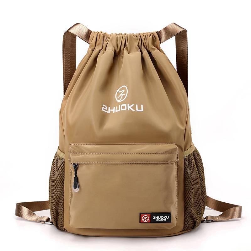 Germany imported Oxford cloth large -capacity beam pocket backpack simple travel drawing bag sports basketball bag four seasons