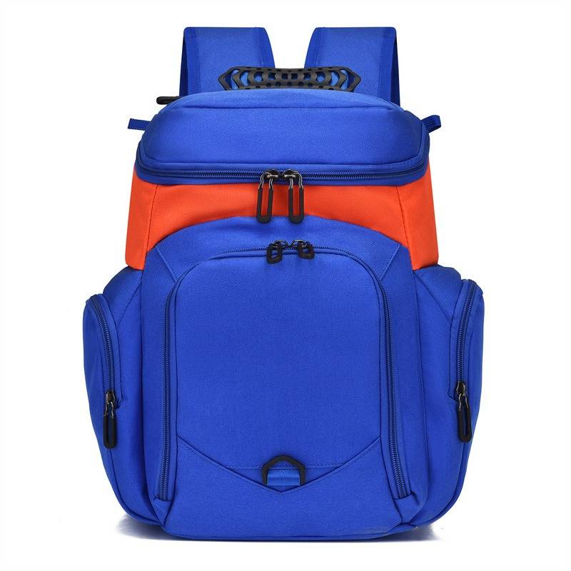 Blue with orange