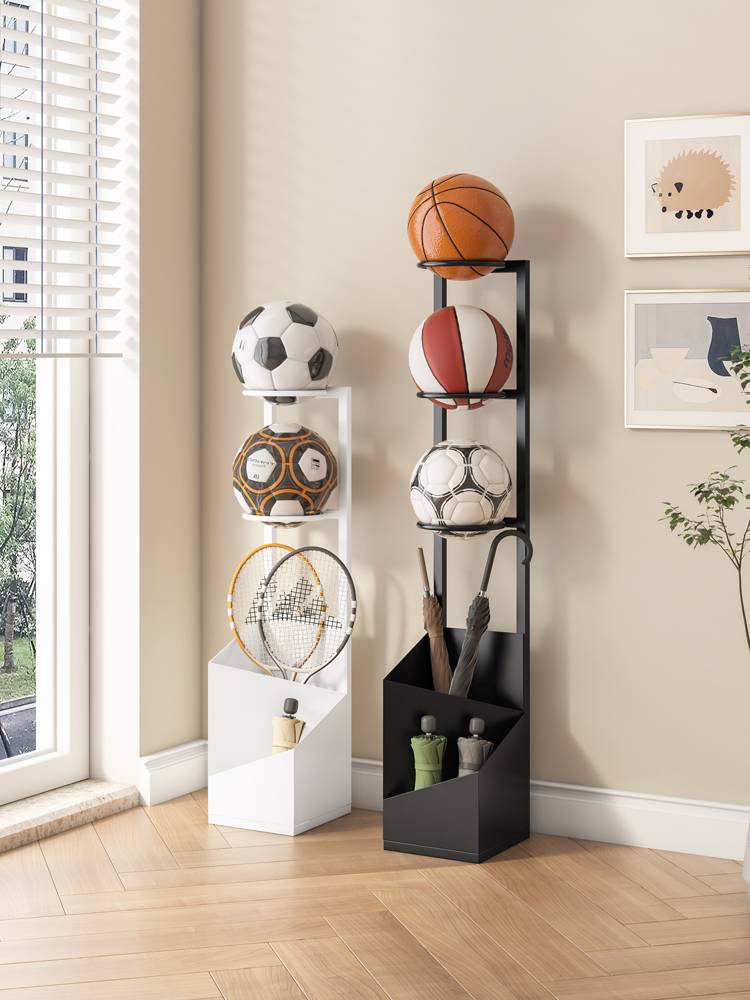 Basketball rack household sports equipment setting racks football storage shelf, placing multi -function umbrella rack