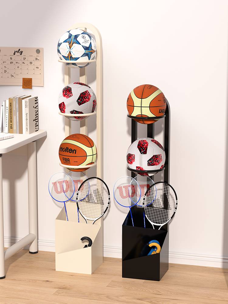 Basketball storage household indoor table tennis placing ball storage baskets of badminton racket sports equipment