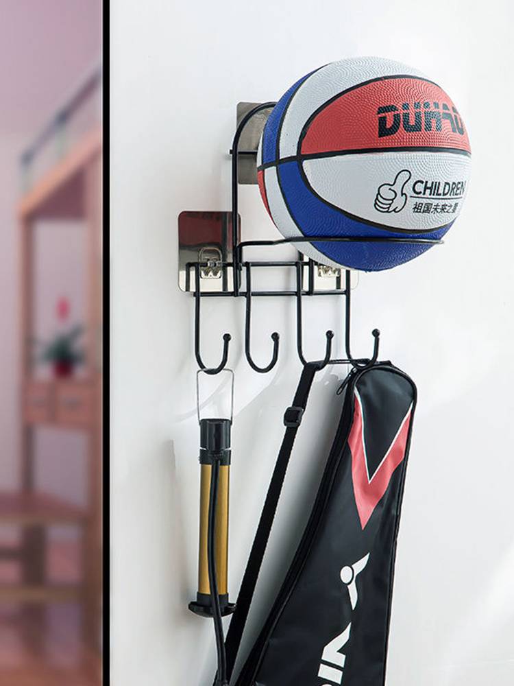 Basketball storage household room Simple punching wall -mounted volleyball football football rack children's ball placing rack