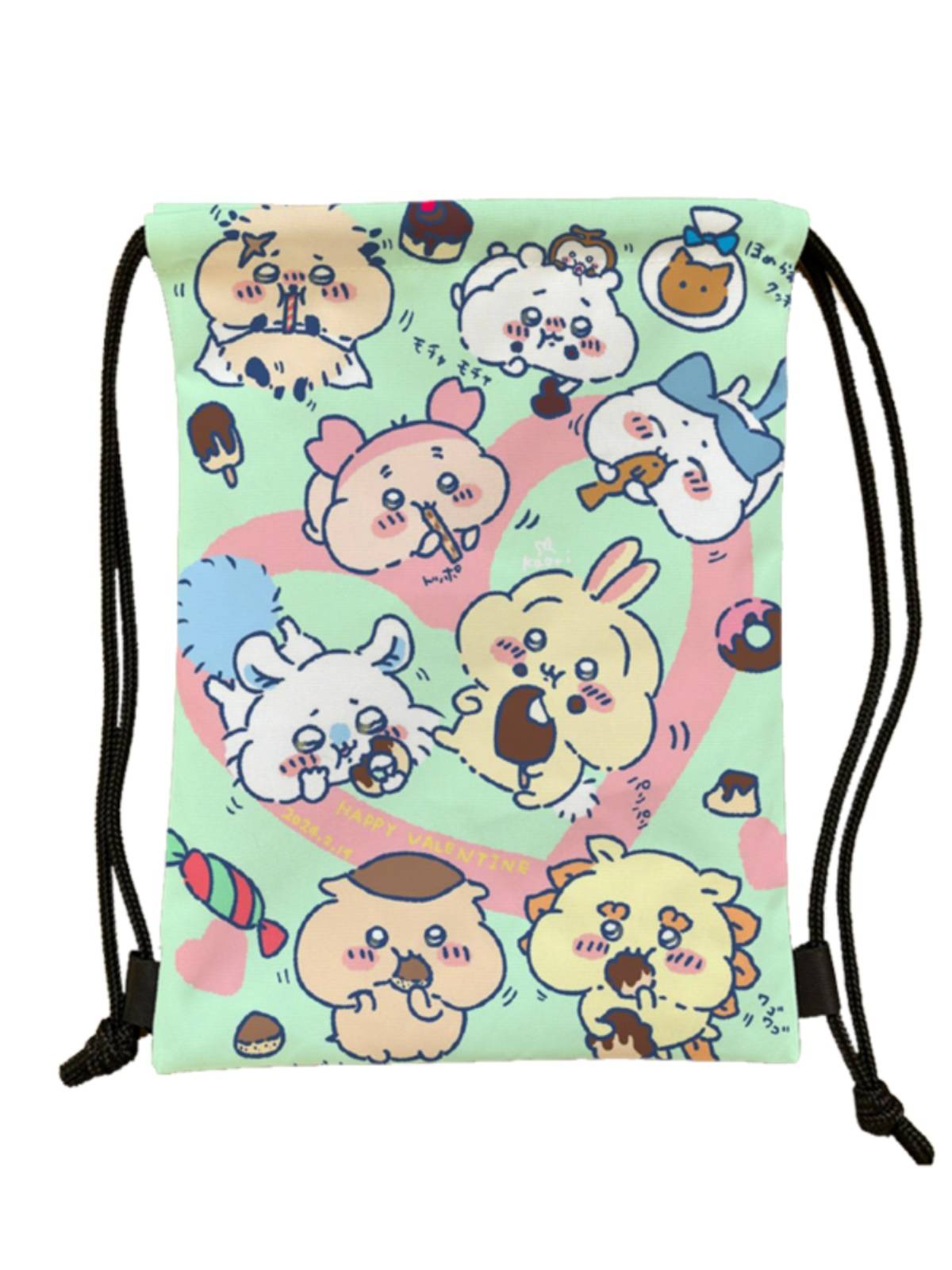 New cartoon Chiikawa series storage bag waterproof large -capacity drawing rope bundle bouquet trend wild basketball bag