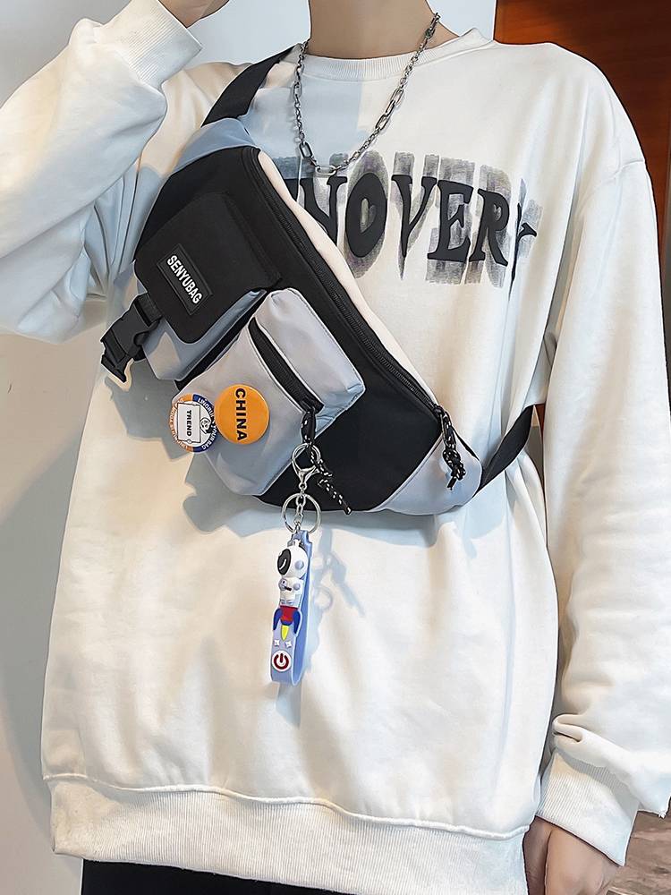 Men's cross -body bag men's chest bag pocket bag casual small shoulder bag shoulder bag trend 2023 new backpack sports girl