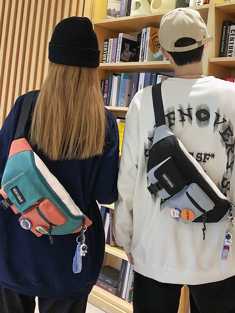 Men's cross -body bag men's chest bag pocket bag casual small shoulder bag shoulder bag trend 2023 new backpack sports girl