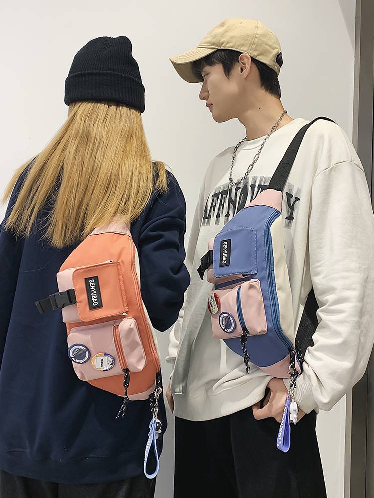Men's cross -body bag men's chest bag pocket bag casual small shoulder bag shoulder bag trend 2023 new backpack sports girl