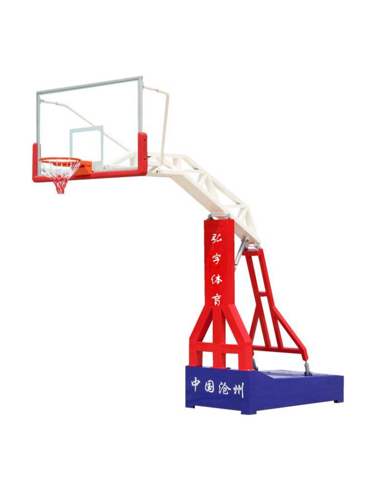 Adult home use outdoor basketball rack training can mobile standard blue frame hydraulic youth school basketball rack