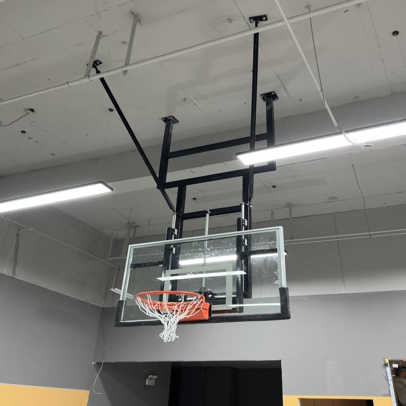 Shopping mall ceiling cantilever training wall hanging shake electric lifting basketball basket custom room children's basketball rack