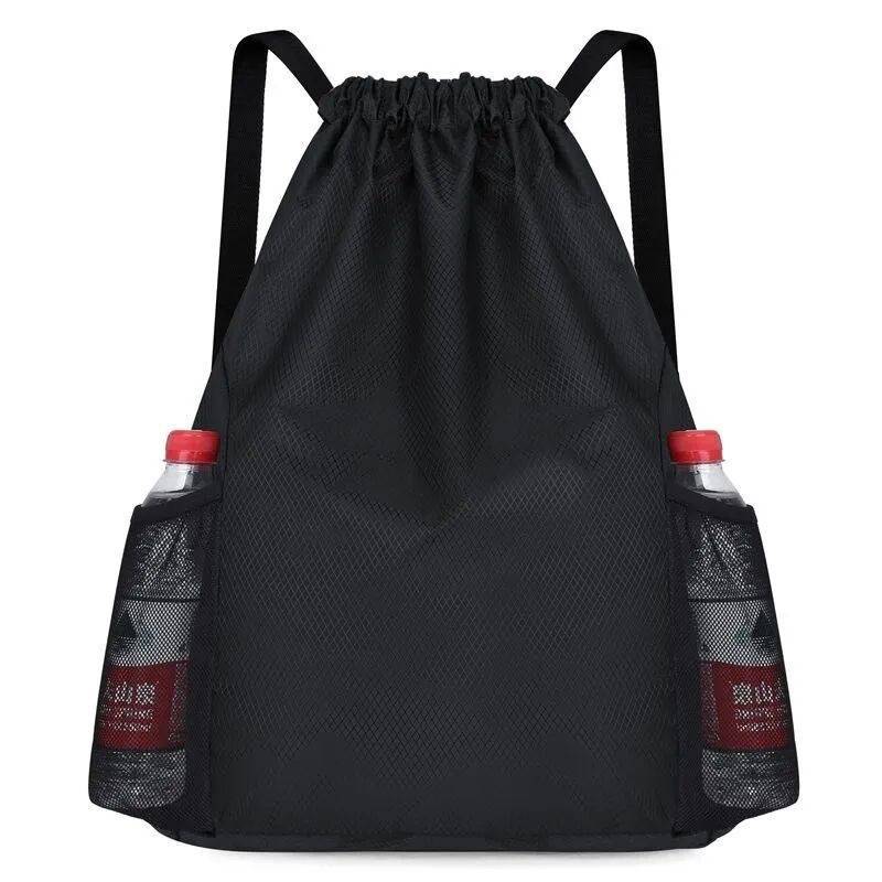 Simple drawing bundle pocket waterproof pairs of men and women outdoor football basketball bag Oxford cloth large -capacity sports bag