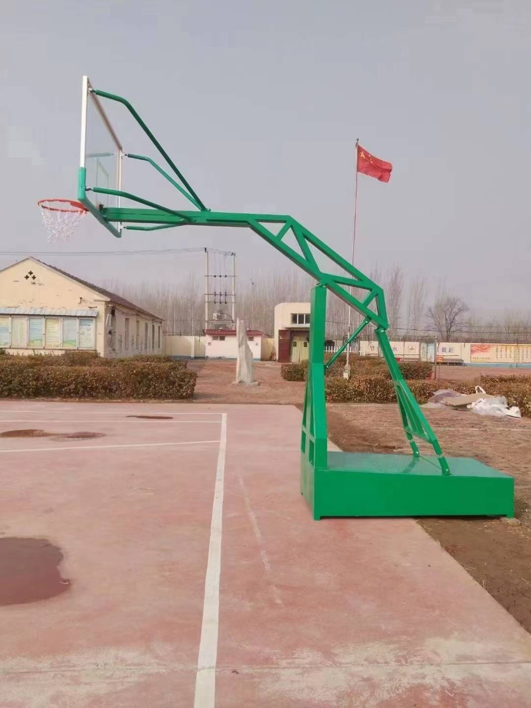 Flat box basketball rack