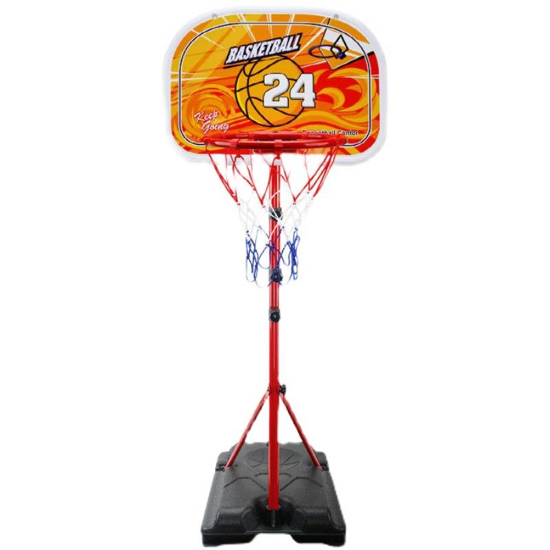 Children's basketball frame wall hanging exemption punching can moving can lift the indoor reinforcement balls leather ball shot toys