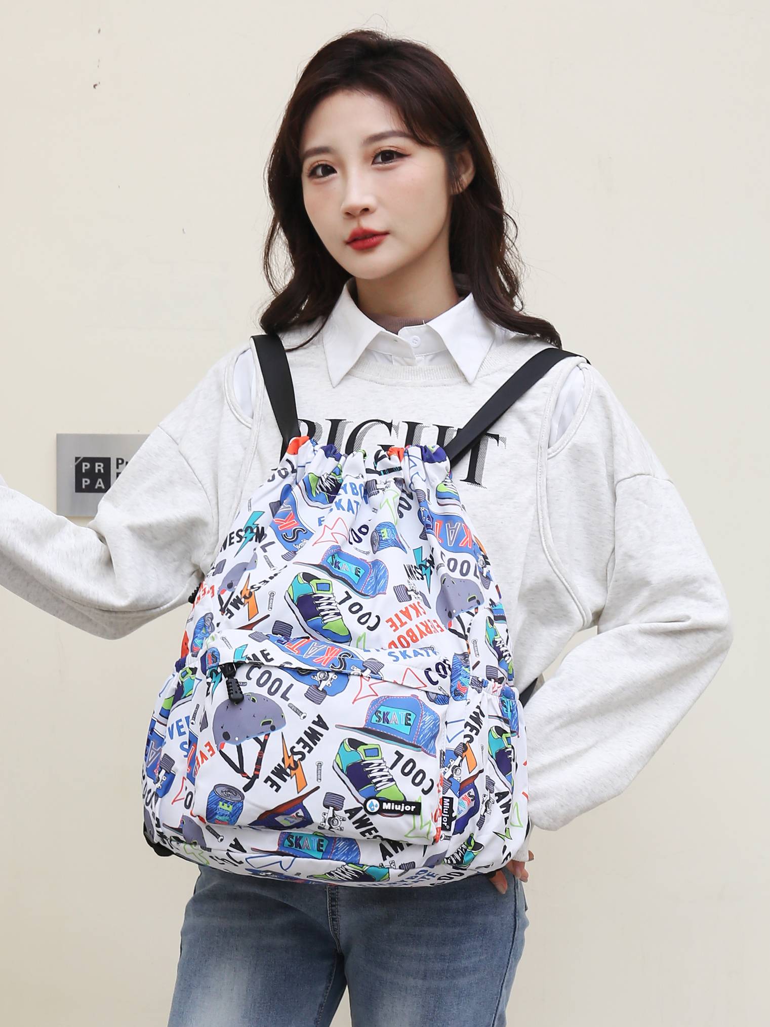 Basketball bag collection men's basketball bag bag Student portable football bag large -capacity sports drawing rope -shoulder bag female