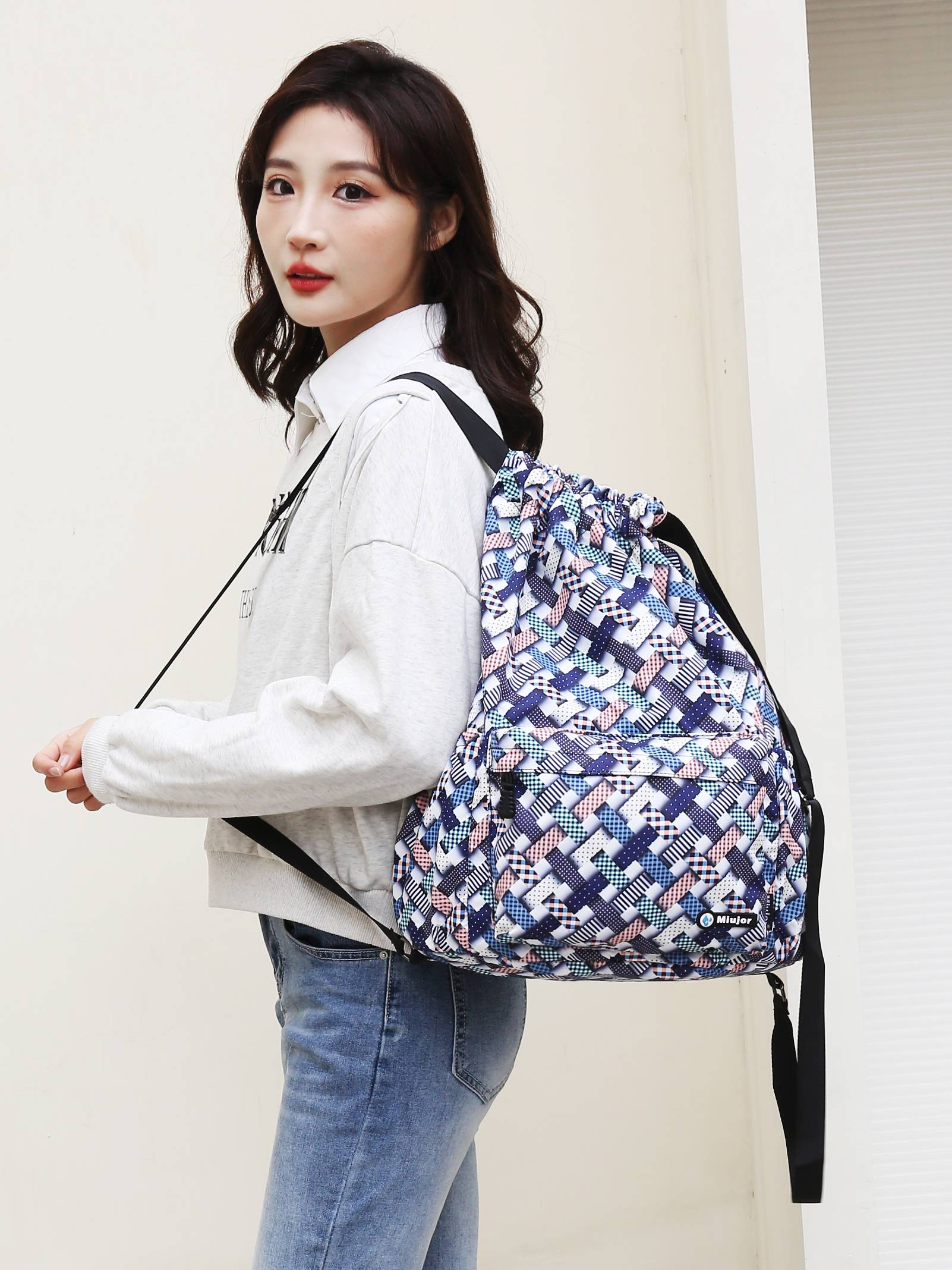 Basketball bag collection men's basketball bag bag Student portable football bag large -capacity sports drawing rope -shoulder bag female