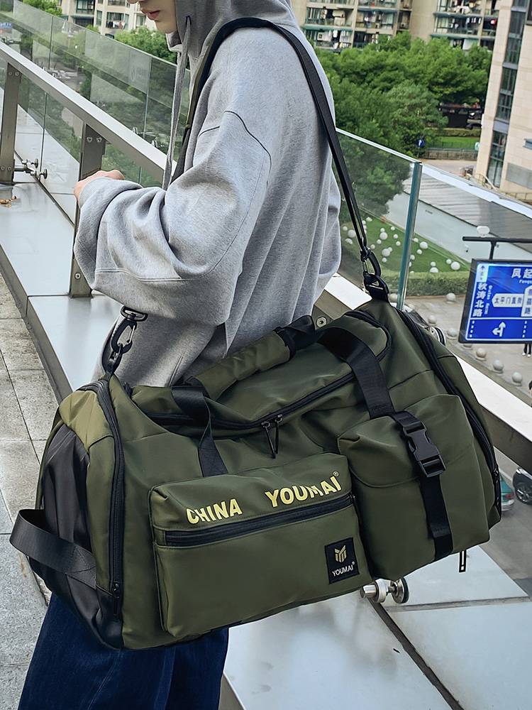 Short -distance travel backpack Large -capacity Female fitness bag men's dry and wet separation sports backpack light hand -raised Li bag