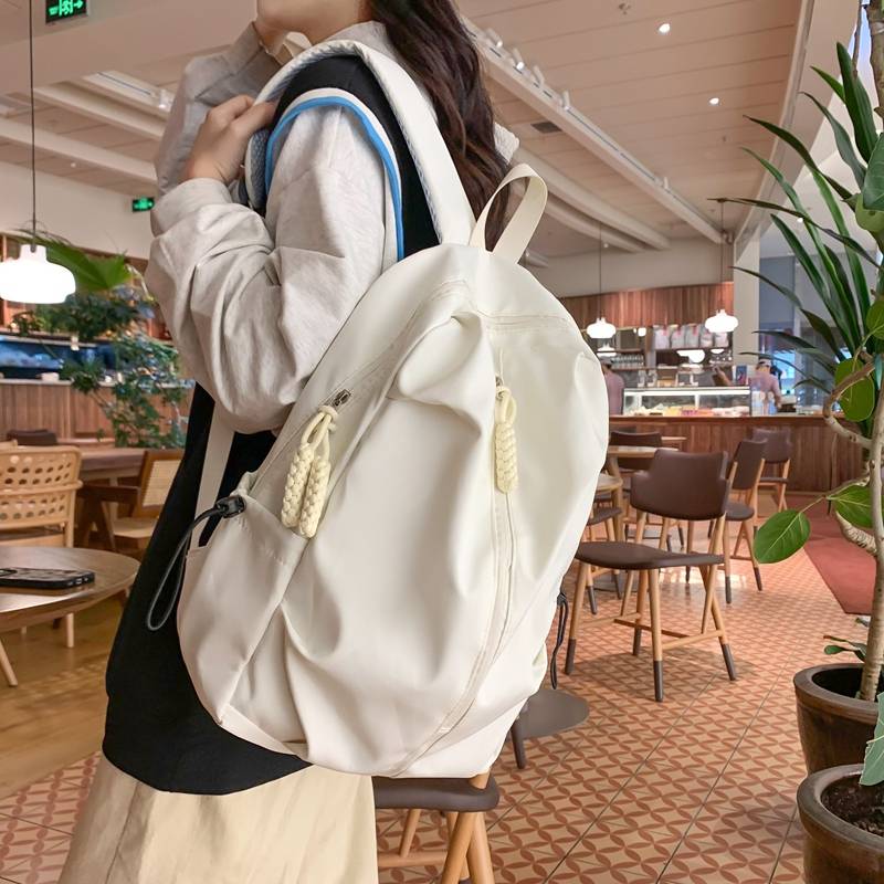 Travel schoolbags INS college students simple backpack Korean versatile large -capacity junior high school casual backpack nylon