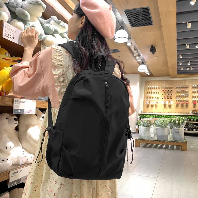 Travel schoolbags INS college students simple backpack Korean versatile large -capacity junior high school casual backpack nylon