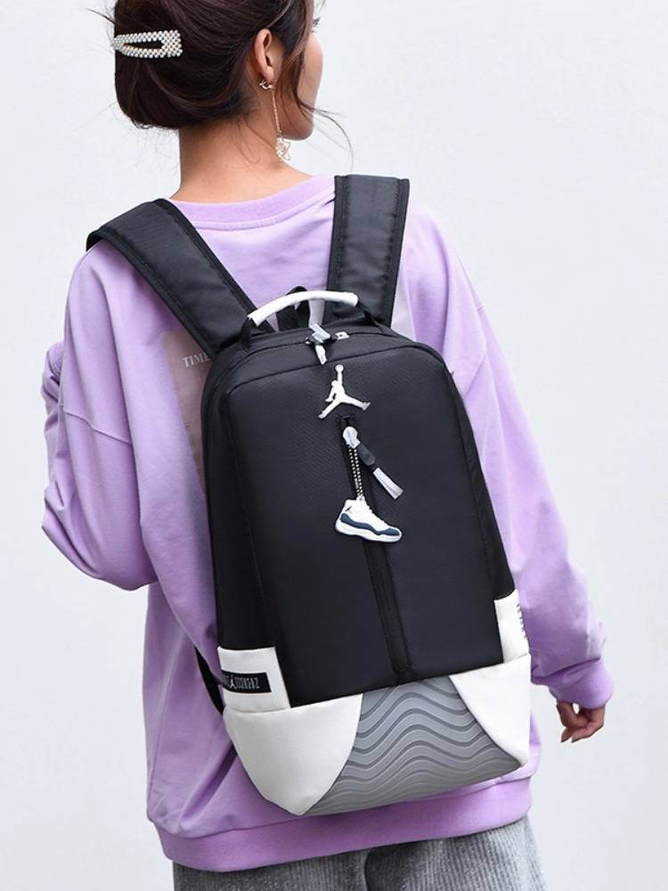 New flying man sports backpack Large -capacity boys student tide bag female high school American basketball bag travel school bag
