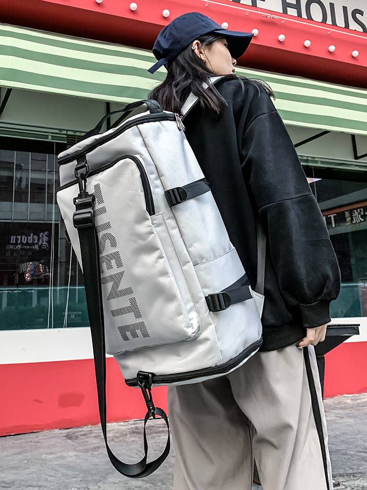 Backpack men's oversized capacity basketball bag training fitness bag student schoolbag sports backpack tide riding helmet bag
