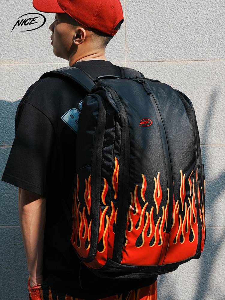 Nice Niceid Flame Plapcum Basket Basket Basketball Travel Pack Multi -function Practical Backpack Luggage Package