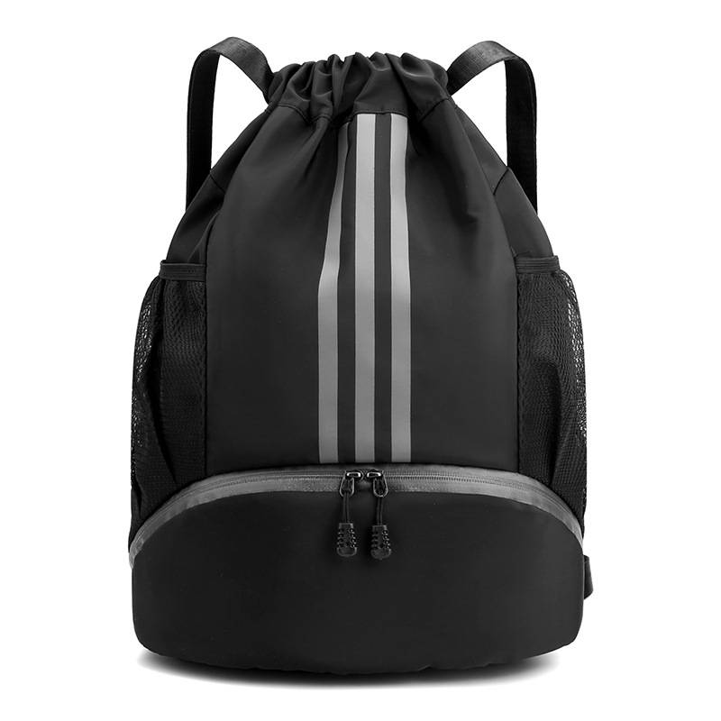 New beam pocket basketball bag large -capacity pair -shoulder drawstring sports backpack light outdoor fitness bag