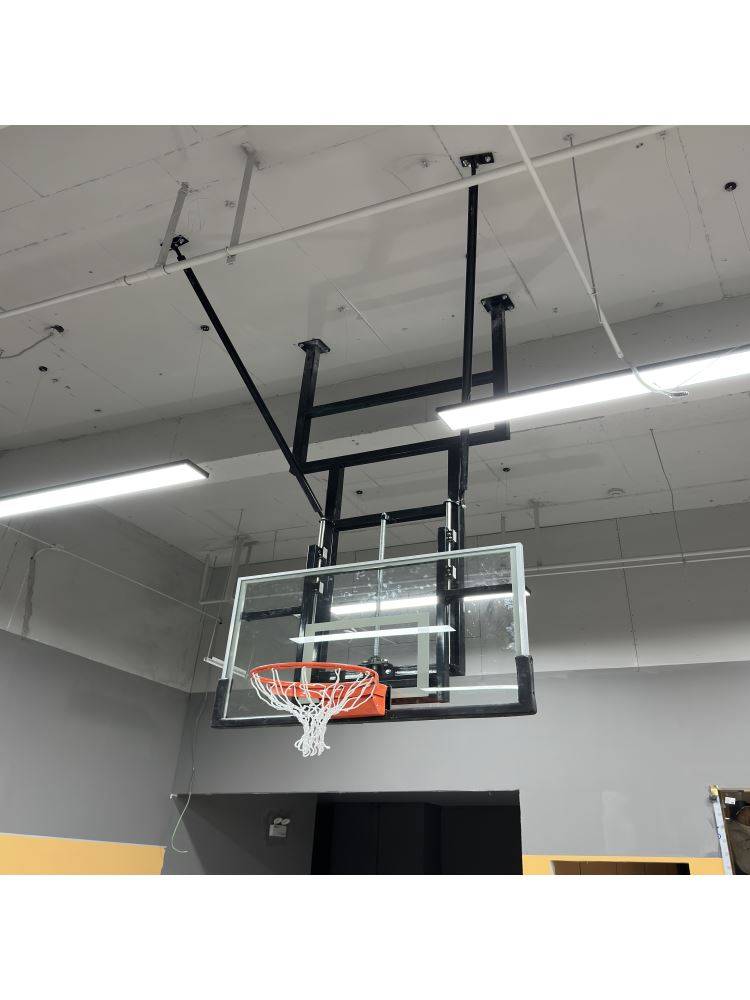 Shopping mall ceiling cantilever training wall hanging shake electric lifting basketball basket custom room children's basketball rack