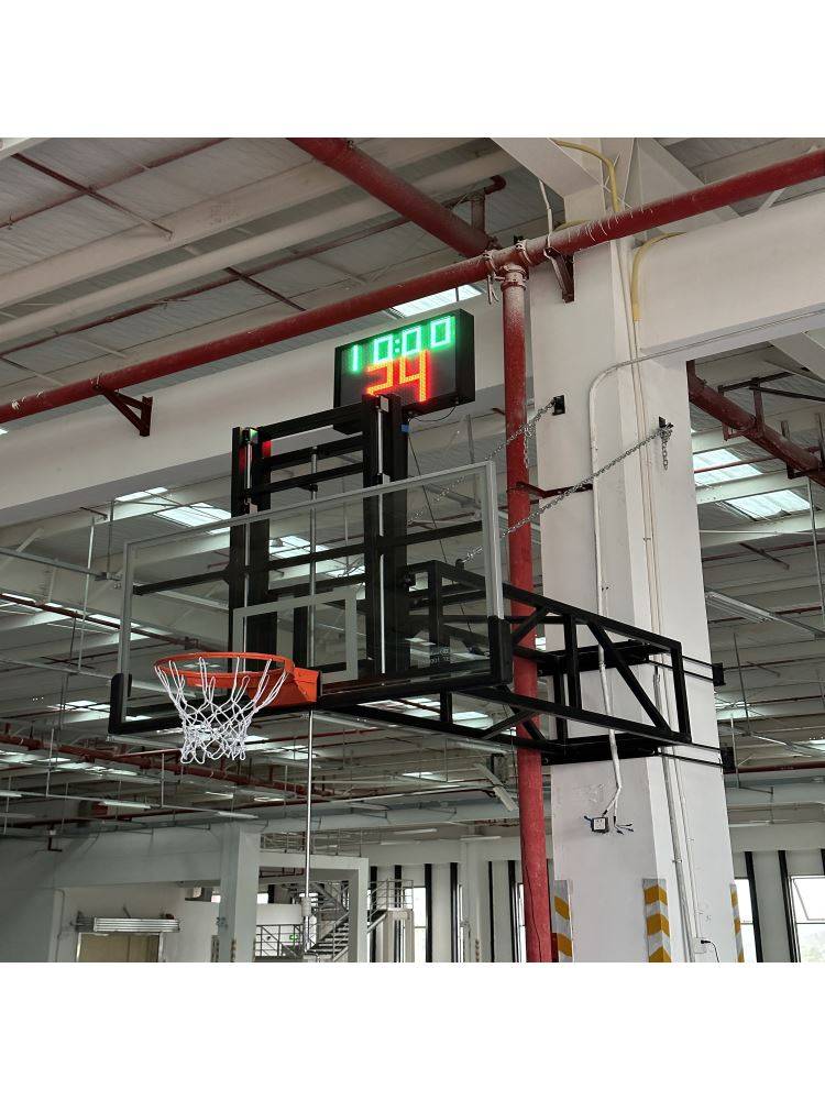 Shopping mall ceiling cantilever training wall hanging shake electric lifting basketball basket custom room children's basketball rack