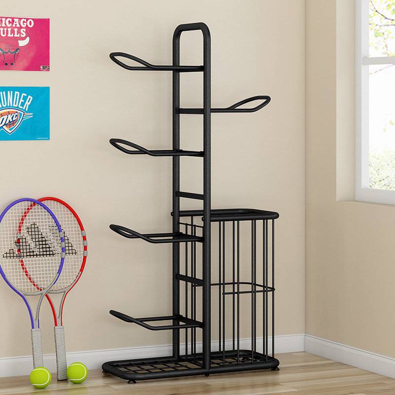Furnishing room simple children's football volleyball badminton racket places placed racks basketball storage rack
