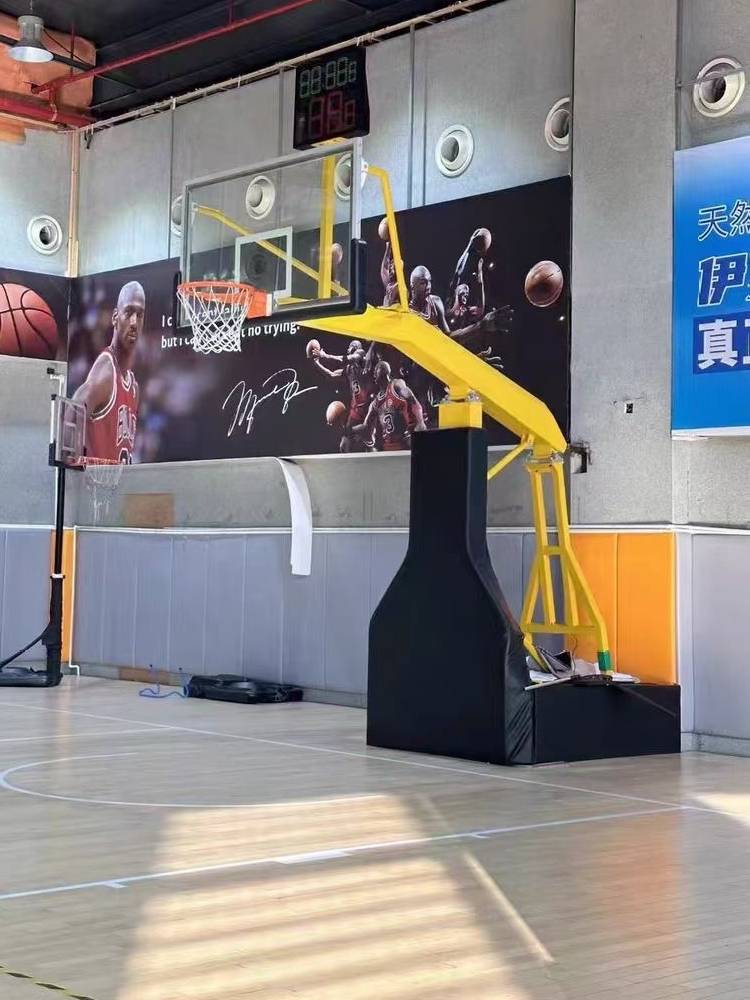 High-end luxurious outdoor professional competition standard for mobile basketball racks, electric hydraulics up and down