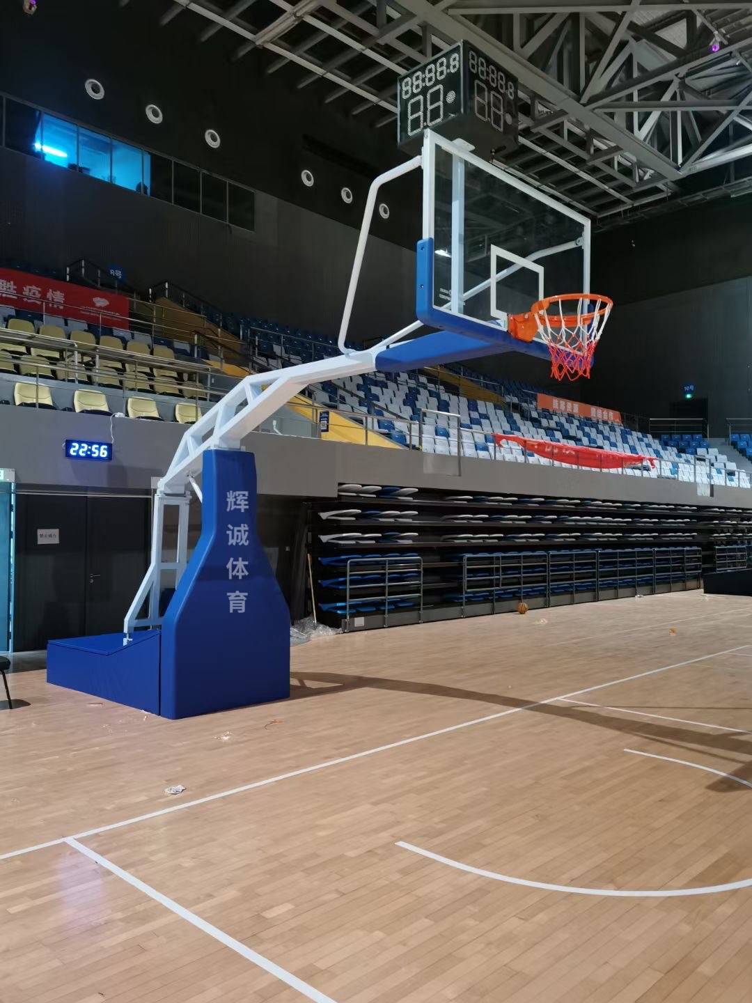 High-end luxurious outdoor professional competition standard for mobile basketball racks, electric hydraulics up and down