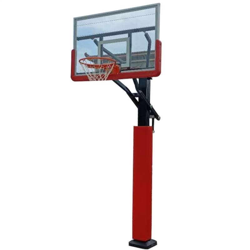 Standard hydraulic buried basketball outdoor training community professional training gymnasis can mobile and dunk