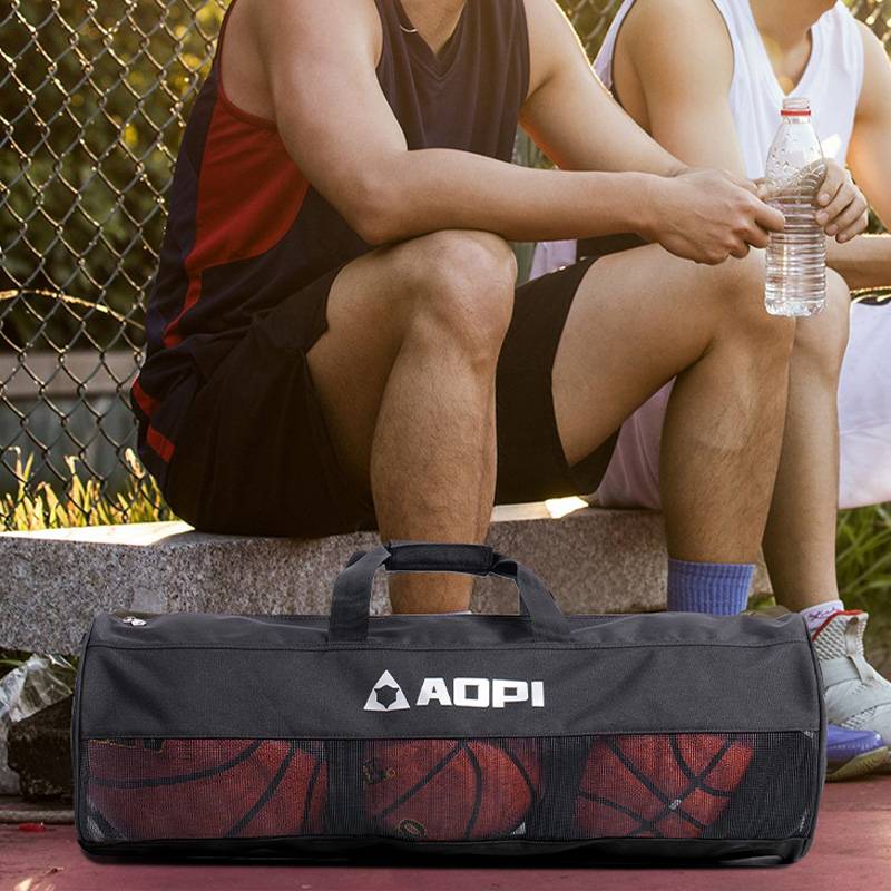 August Basketball bag three hand -handle bag shoulder basketball game training special bag ball storage large net pocket