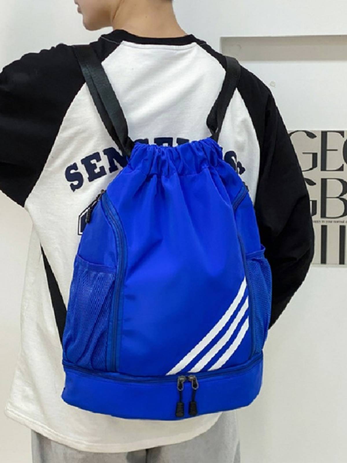 No. 7 Basketball Backpack LOGO independent shoe warehouse backpack men's large capacity bundle mouth waterproof Oxford cloth fitness bag