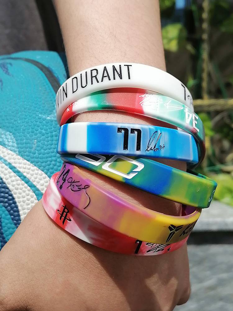 Curvi Bibi Irving James Durant Harden customized basketball star bracelet Sports male night silicon glue ring