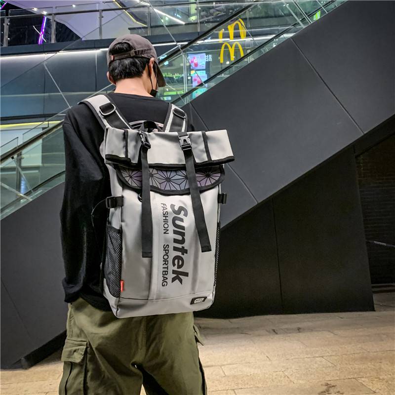 Tide brand large -capacity pairs bag personalized reflective basketball men's backpack fashion computer travel bag female college student schoolbag