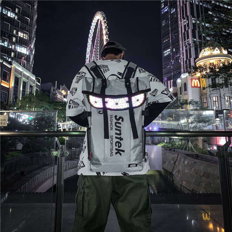 Tide brand large -capacity pairs bag personalized reflective basketball men's backpack fashion computer travel bag female college student schoolbag