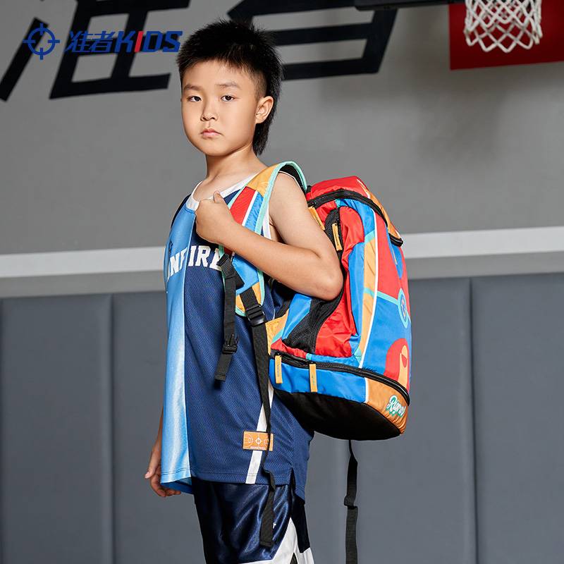 Persistent children basketball backpack 2024 new large -capacity ball warehouse student sports training package storage backpack tide