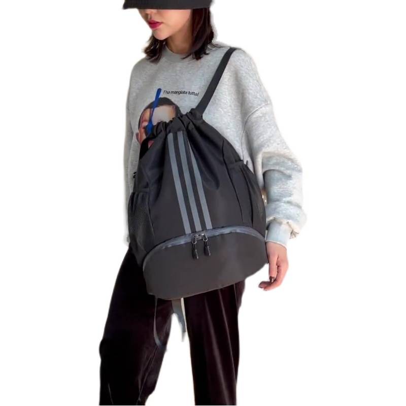 Beam -mouth bag backpack sports fitness drawing bag basketball bag football shoes bag storage travel bag waterproof lightweight lightweight