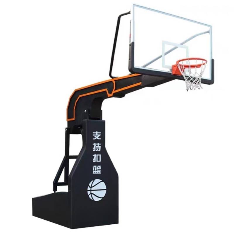 Manual electric hydraulic lifting basketball team outdoor mobile indoor competition professional adult standard venue basketball rack