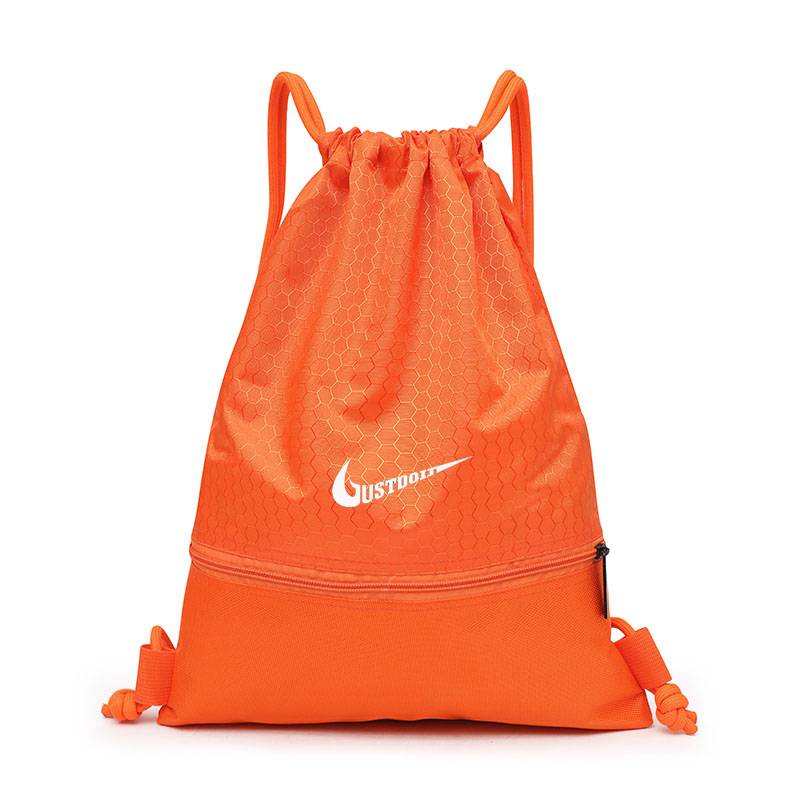 Benevolence of drawing rope backpack Male and female students lightly folded simply outdoor sports fitness waterproof foot basketball bag
