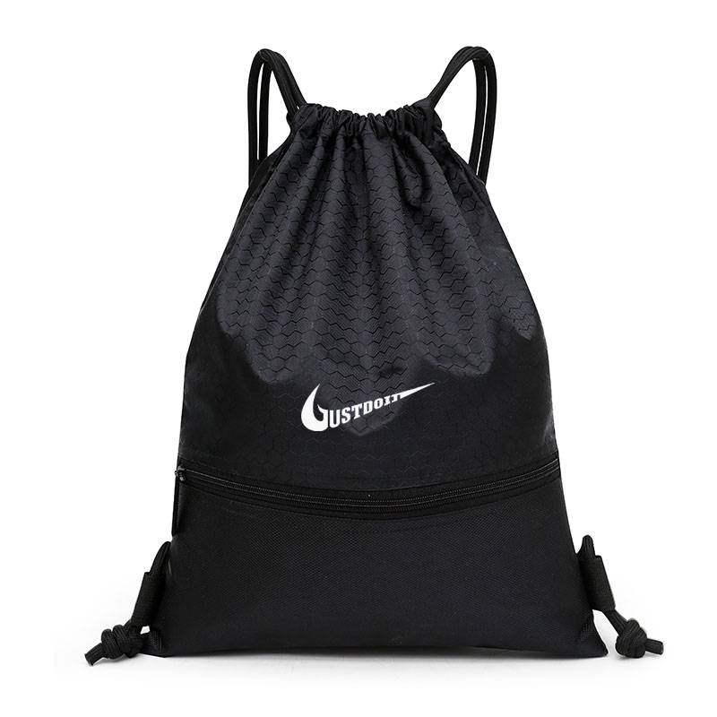 Benevolence of drawing rope backpack Male and female students lightly folded simply outdoor sports fitness waterproof foot basketball bag