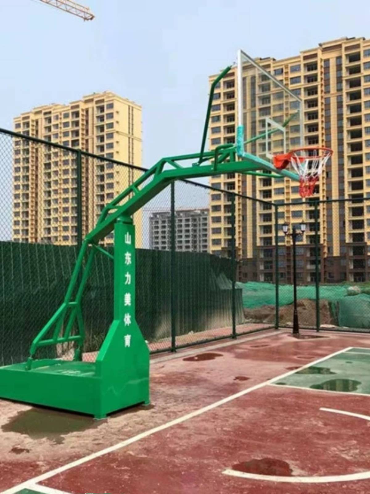 Mobile basketball rack adult tempered glass home imitation hydraulic wide -arm professional competition landing outdoor sports ratio