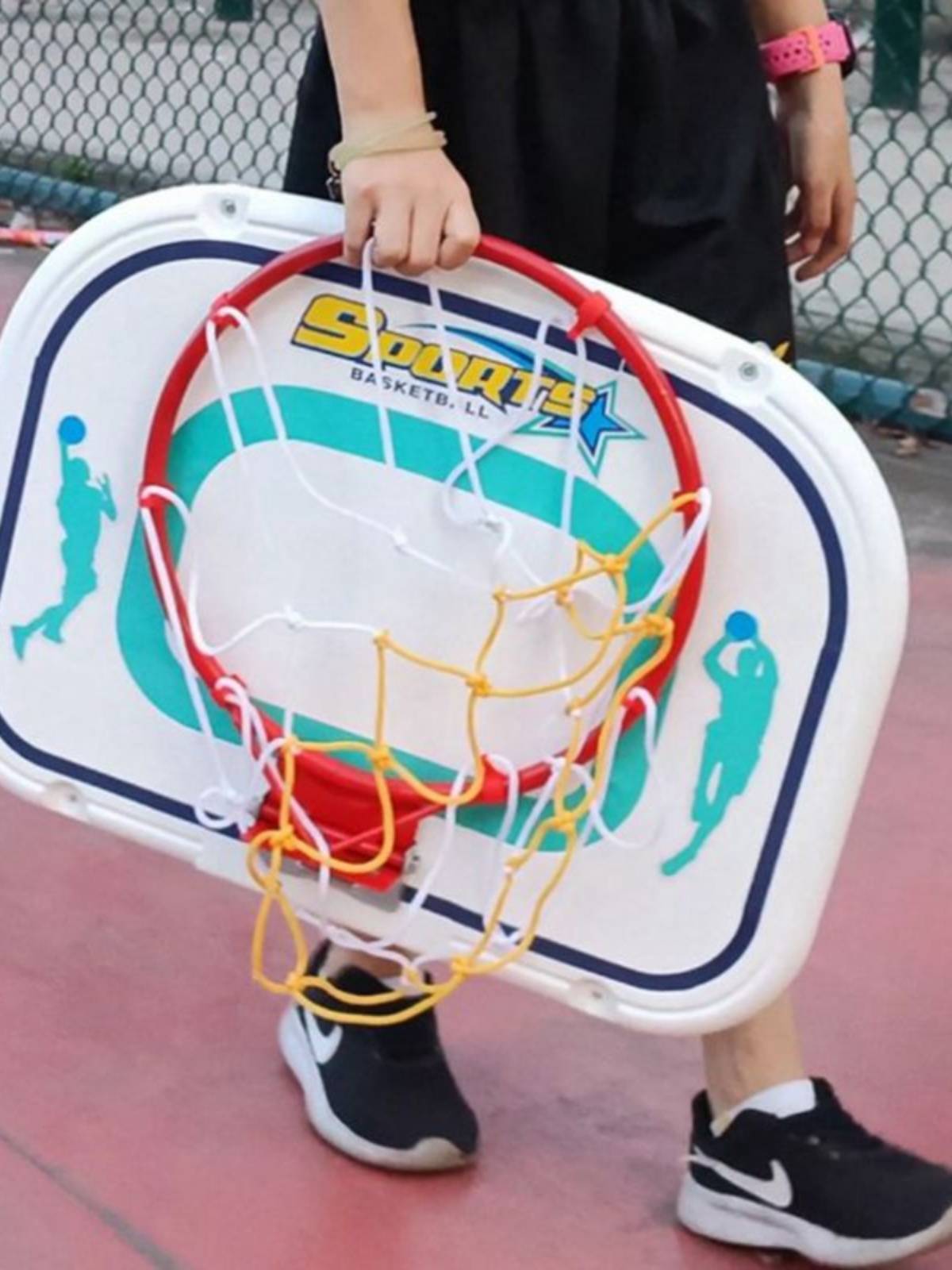 Hanging children's basketball box indoor can fold cartoon basketball basket tie pillar basketball rack children toys