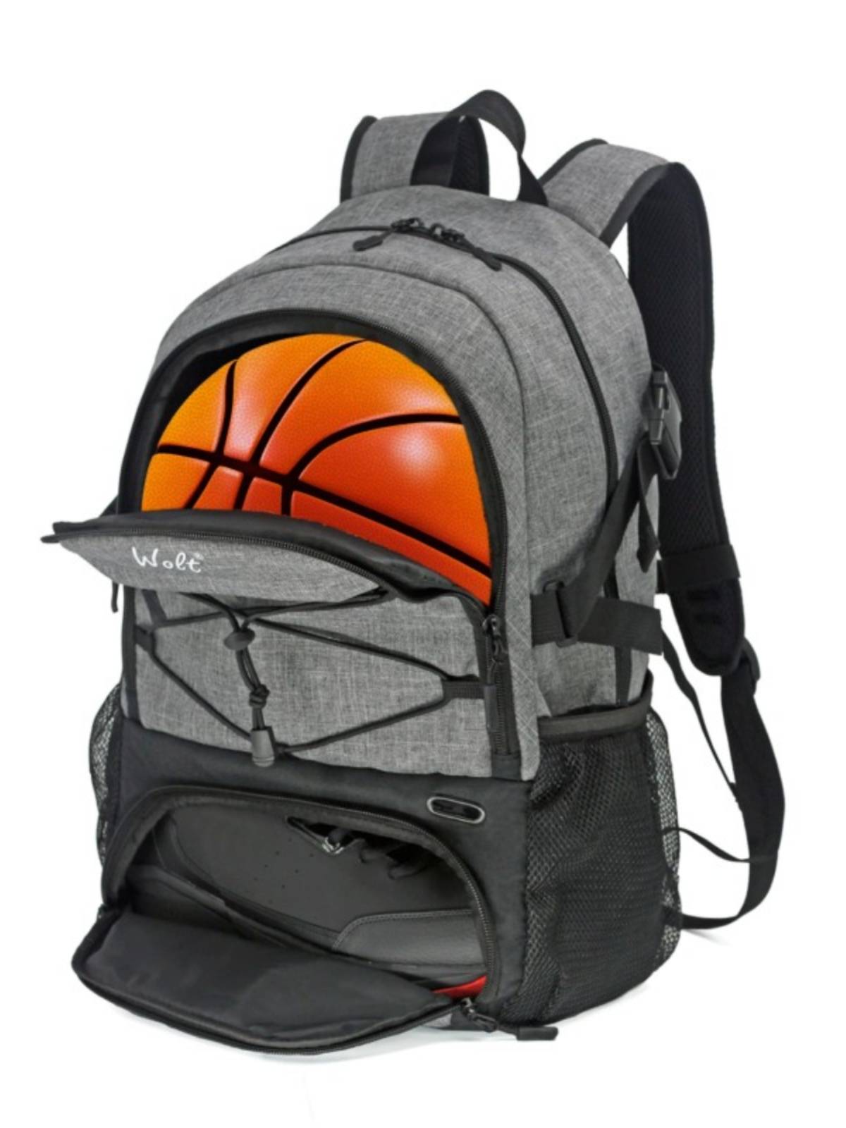 Wolt basketball backpack women's travel sports computer elite air cushion backpack student schoolbag men can put shoe warehouse