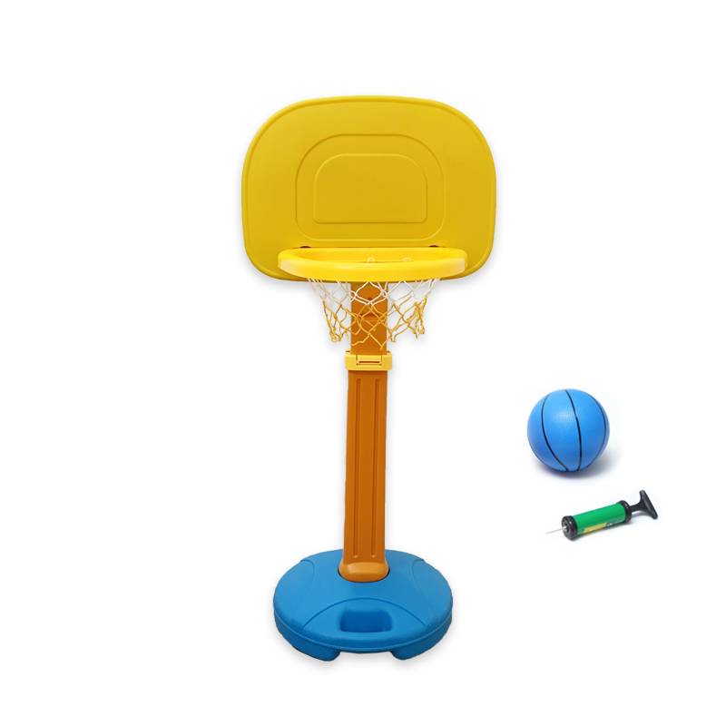 Basketball rack+basketball+air cylinder [yellow orange blue]