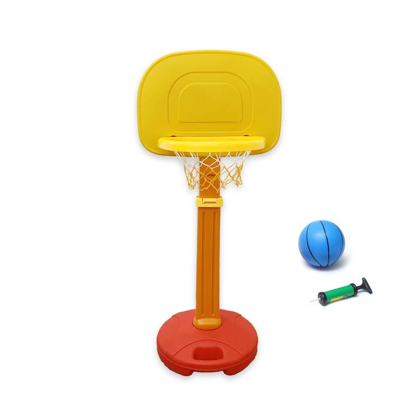 Basketball rack+basketball+air cylinder [yellow orange red]