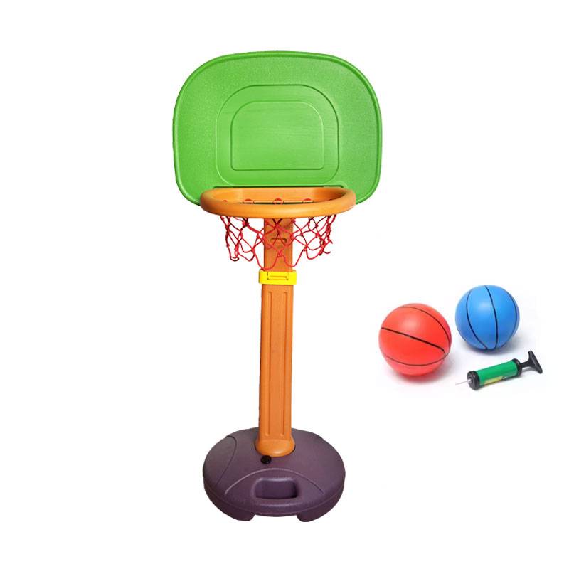 Basketball rack+2 balls+air cylinders [Green Orange Purple]
