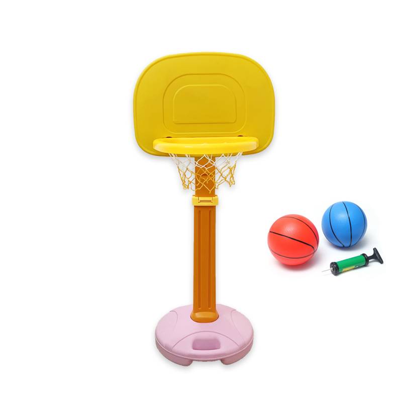Basketball rack+2 balls+air tube [yellow orange powder]