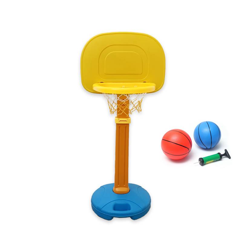 Basketball rack+2 balls+air cylinders [yellow orange blue]